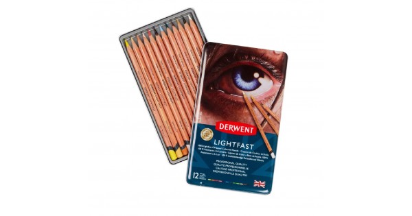 2302719 Set of 12 Professional Quality Derwent Lightfast Colouring Pencils